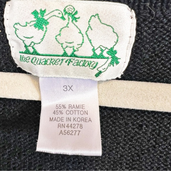 Vtg. Quacker Factory Christmas Cardigan Sweater 3X Knit 3D Embroidered Bauble - Picture 5 of 12